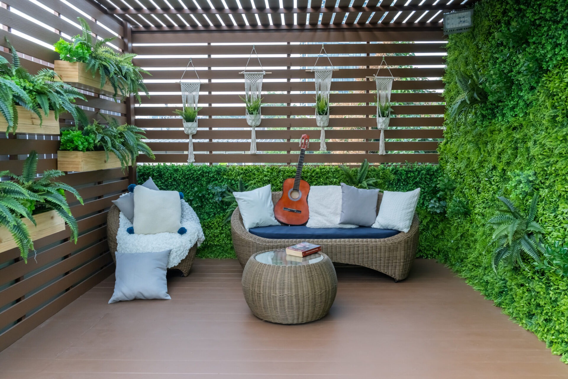 Seating in the garden on the balcony, is a recreation place.